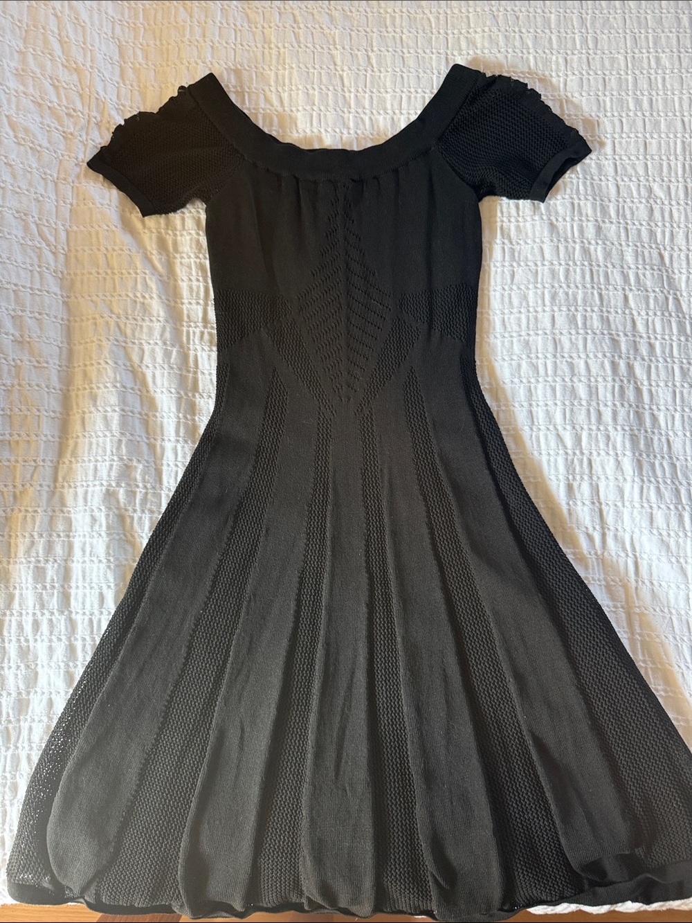 WOW couture Black Knit Fit & Flare Midi Dress
